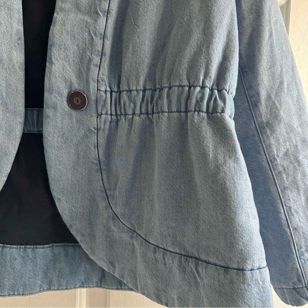 Pure Jill Indigo Curved-Hem Jacket Denim Petite Large Moonstone Wash - Picture 8 of 11